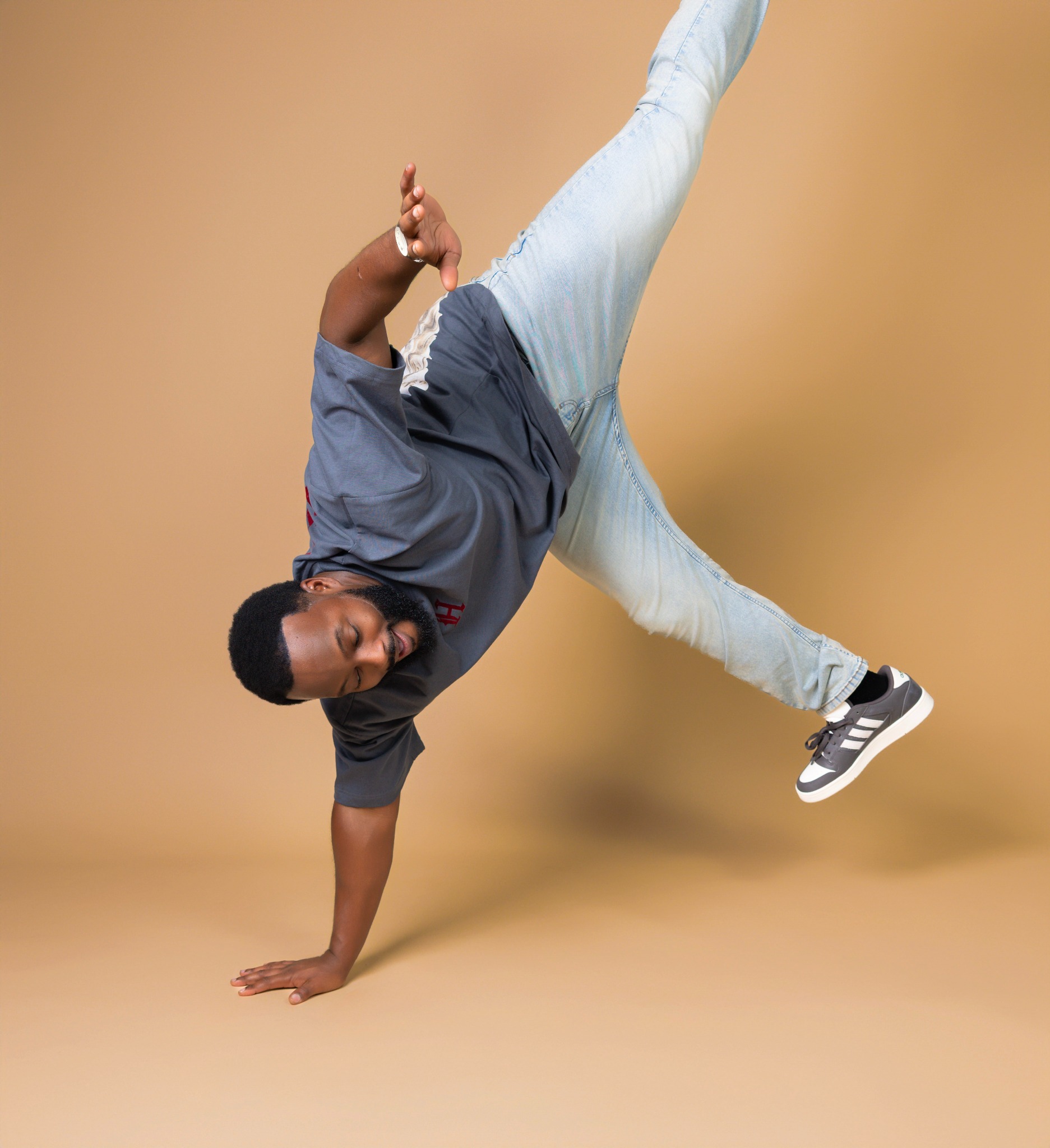 Lex in a creative action pose